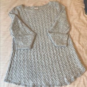 J.Jill Grey cable knit sweater
